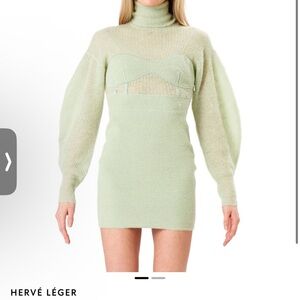 Herve Leger Tuttle neck sweater dress